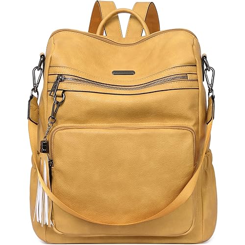 CLUCI Backpack Purse for Women Fashion Leather Designer Travel Large Ladies Shoulder Bags with Tassel
