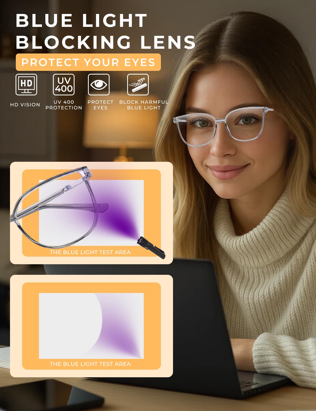 ZanyLen Vintage Cat-Eye okulary blokujące niebieskie światło dla kobiet, lekkie TR90 modne okulary