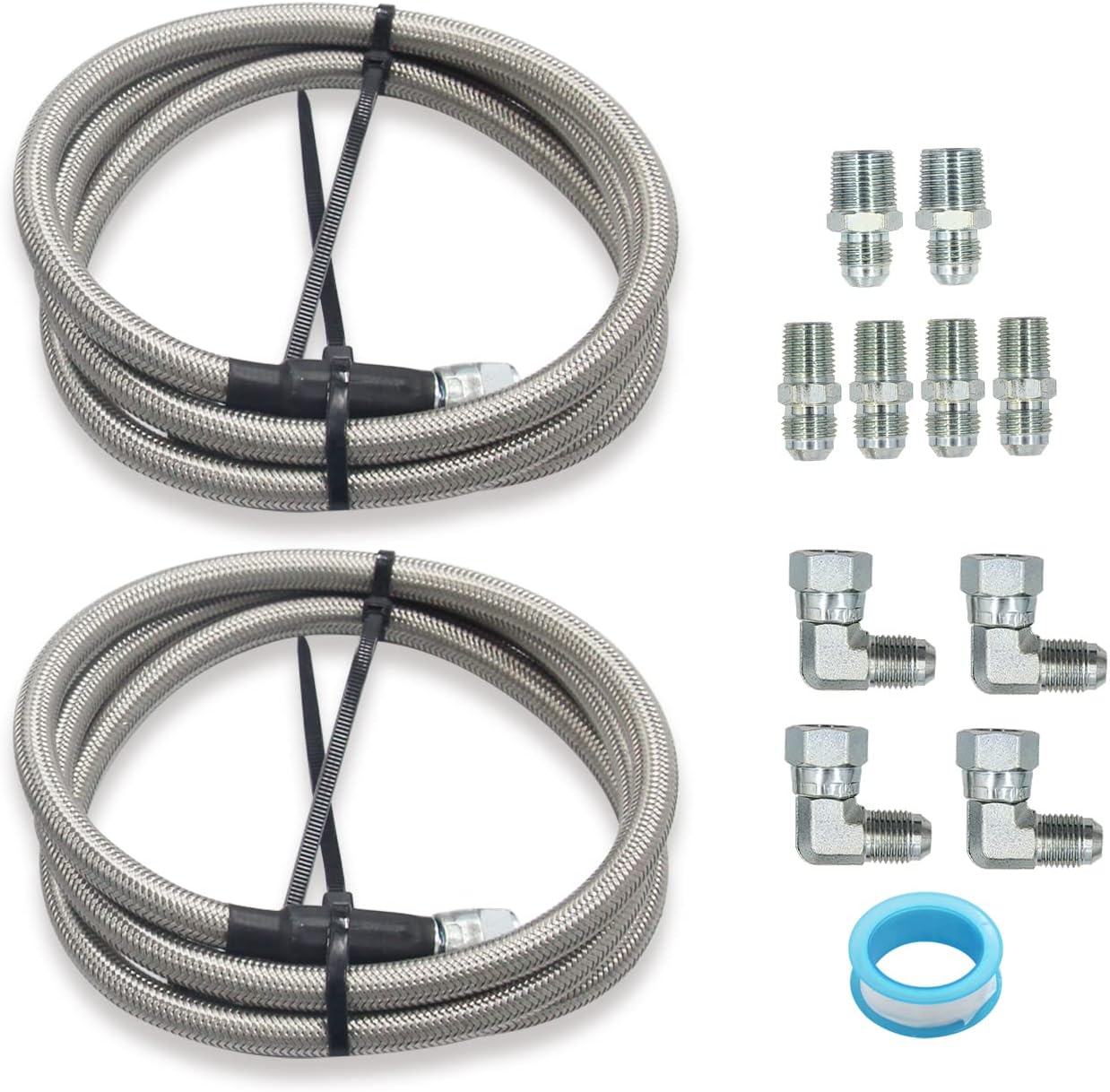 LVOUP AN6 Transmission Cooler Hose Fitting 52 Inch Stainless Steel Braided Lines Fit