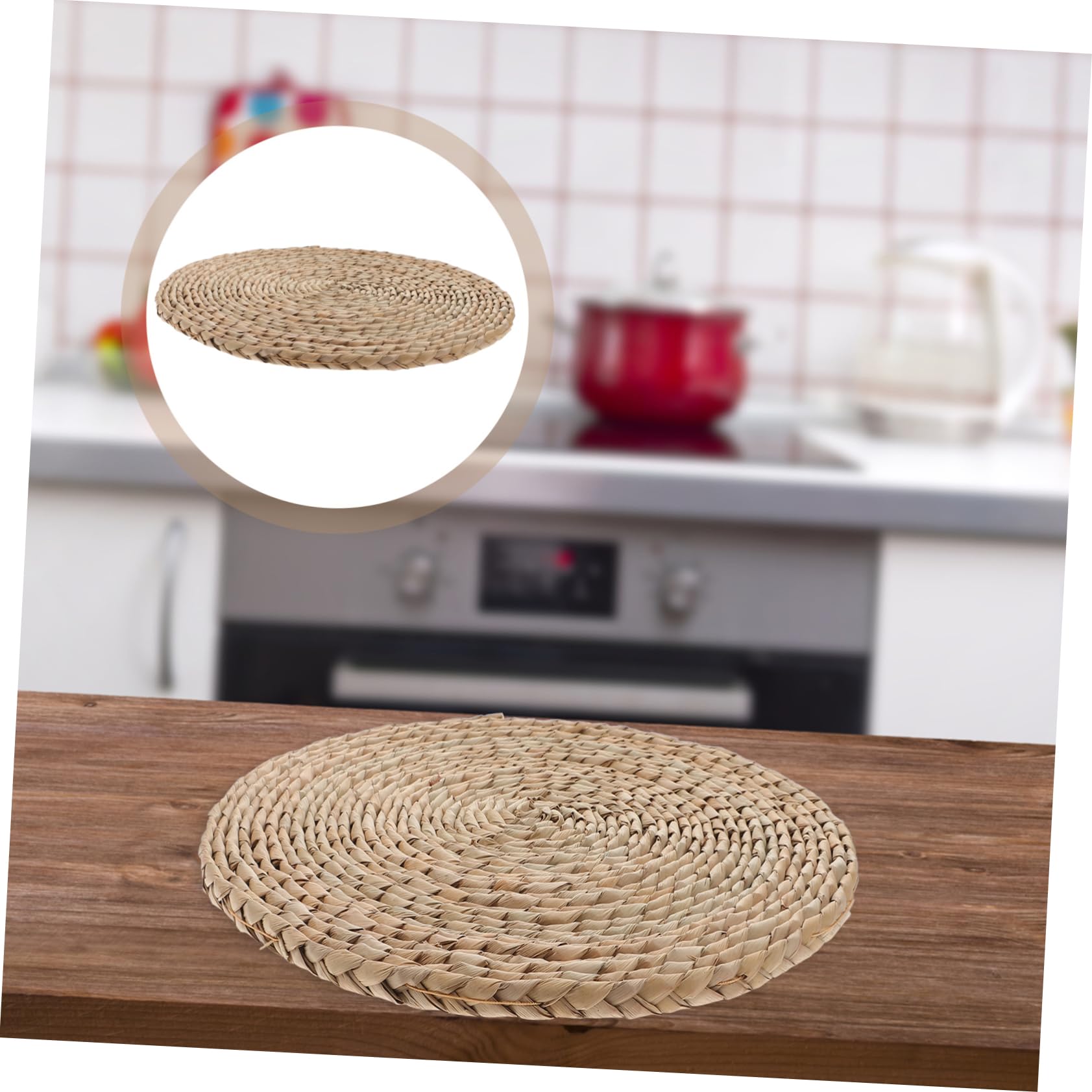 SCF2017 Set di 4 sottobicchieri rotondi in filato di cotone intrecciato per bicchieri da bevanda, 11 cm, piccole tovagliette (blu