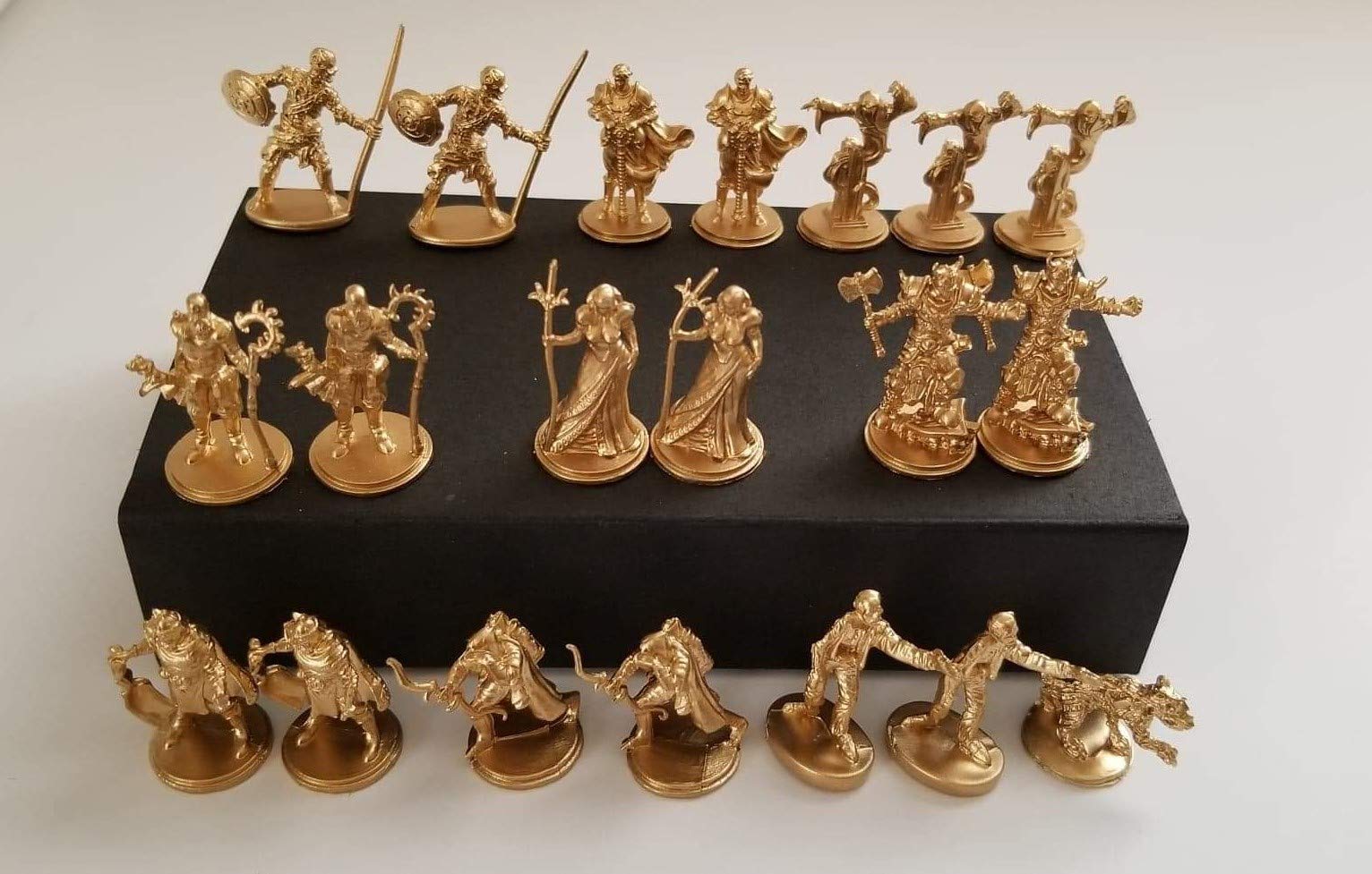 20 Piece Gold Miniatures - Hand Painted in The USA - for Tabletop Role Playing Games RPGs - Bulk Fantasy Figures/Minis NPCs