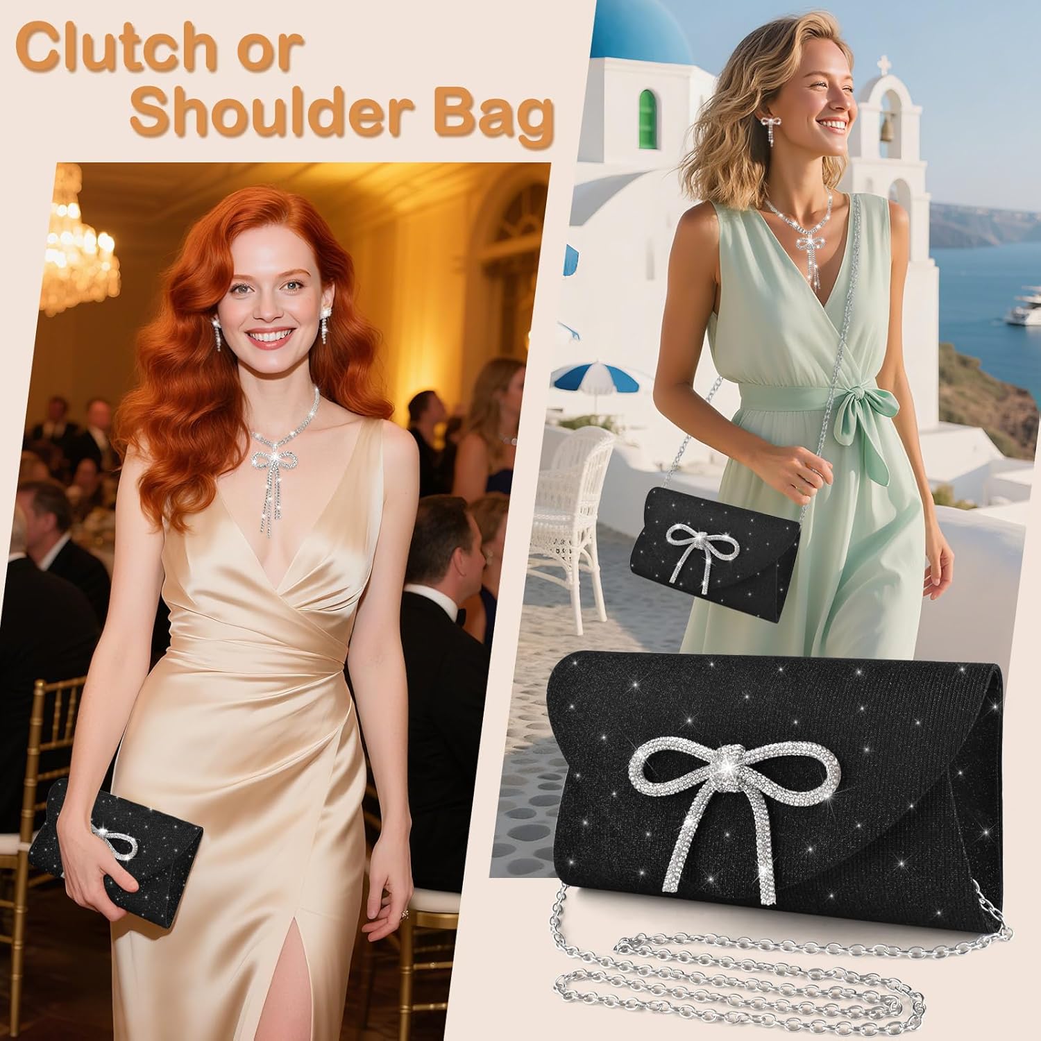 PACETAP Clutch Purses for Women, Handbags with Chain for Women Formal, Evening Bag for Wedding Party Cocktail Prom Dinner - Image 6