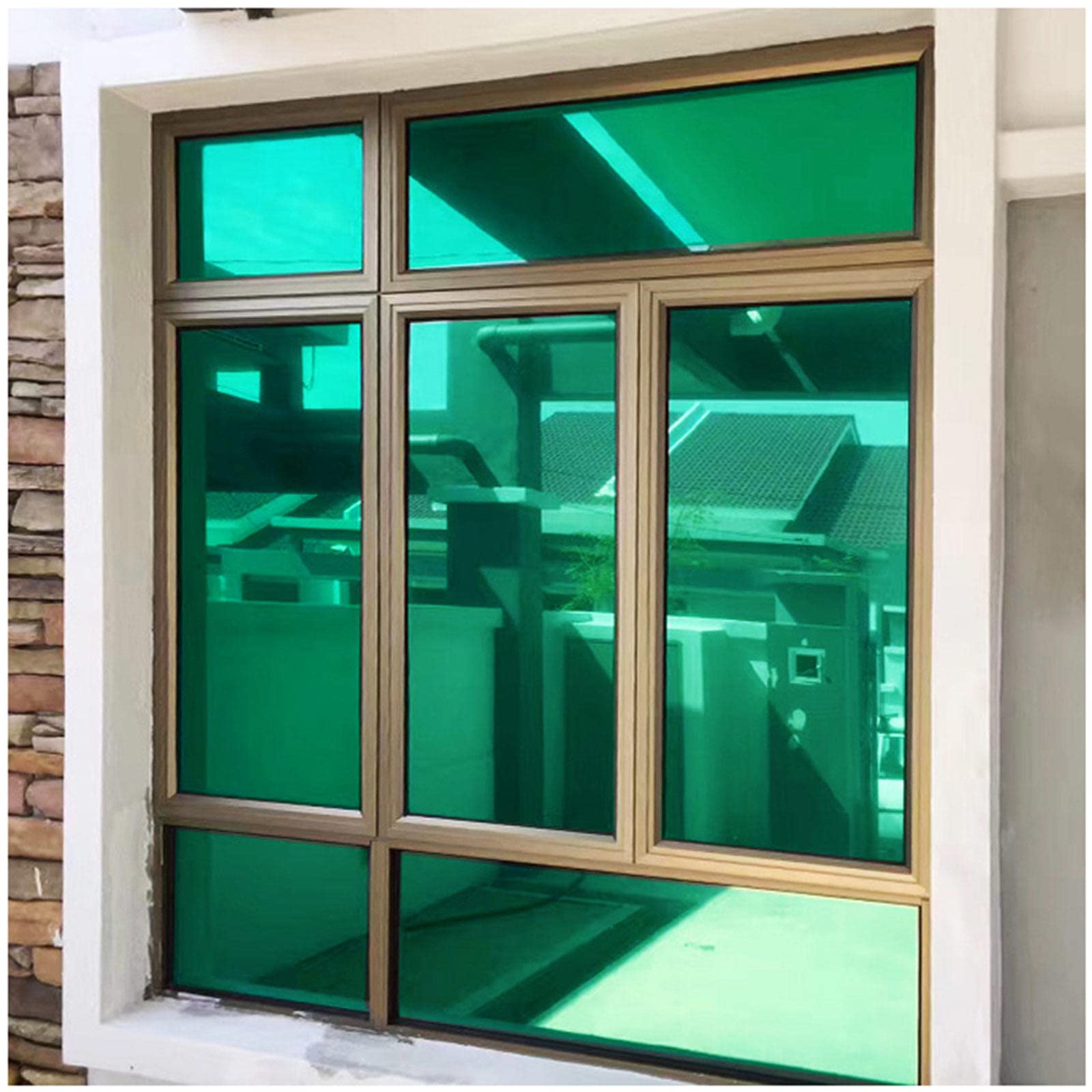 Fensterfolie Spiegelfolie Sichtschutz, Reflektierende Fensterfolie Blickdicht, Selbstklebend Fensterfolie, Anti-uv Fenstertönungsfolie, Sonnenschutzfolie,WxH-100x300cm(39 * 118in)
