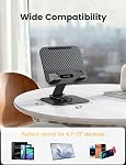 Lamicall Tablet Stand Holder for Desk - [Stable & Slim Portable] Dual Foldable iPad Holder Stand, 360° Rotatable Desktop Tablet Holder, Tablets Accessories for 4.7-13" iPad Pro/Air/Mini, Switch, Phone
