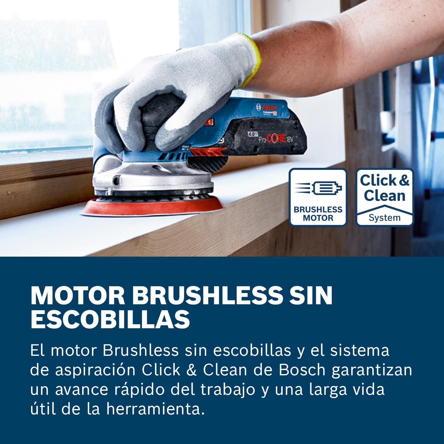 Bosch Professional 18V System lijadora excéntrica a batería GEX 18V-125 (incl. plato lijador [125 mm], 1 hoja de lija, bolsa para polvo, sin batería/cargador)
