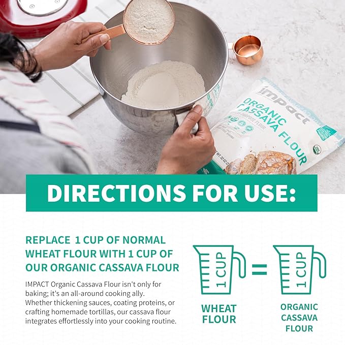 Harina de Yuca Orgánica Impact - Sin Gluten - 2 lb miniatura 6