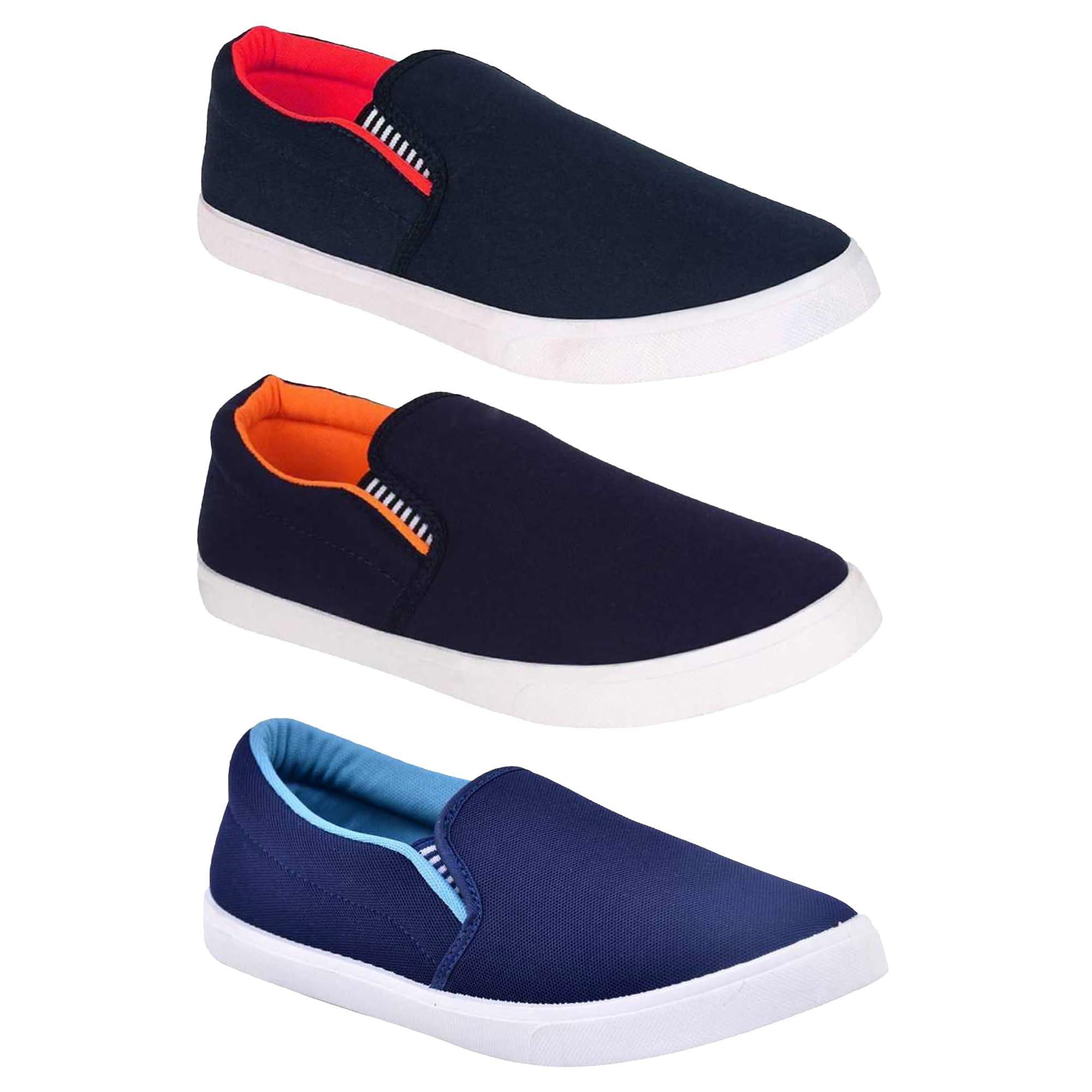Aircum Combo Pack of 3 Casual Shoes Slip On Sneakers for Men (Red - Blue - Orange, Numeric_9) (B08CNB6J97) Amazon Price History, Amazon Price Tracker