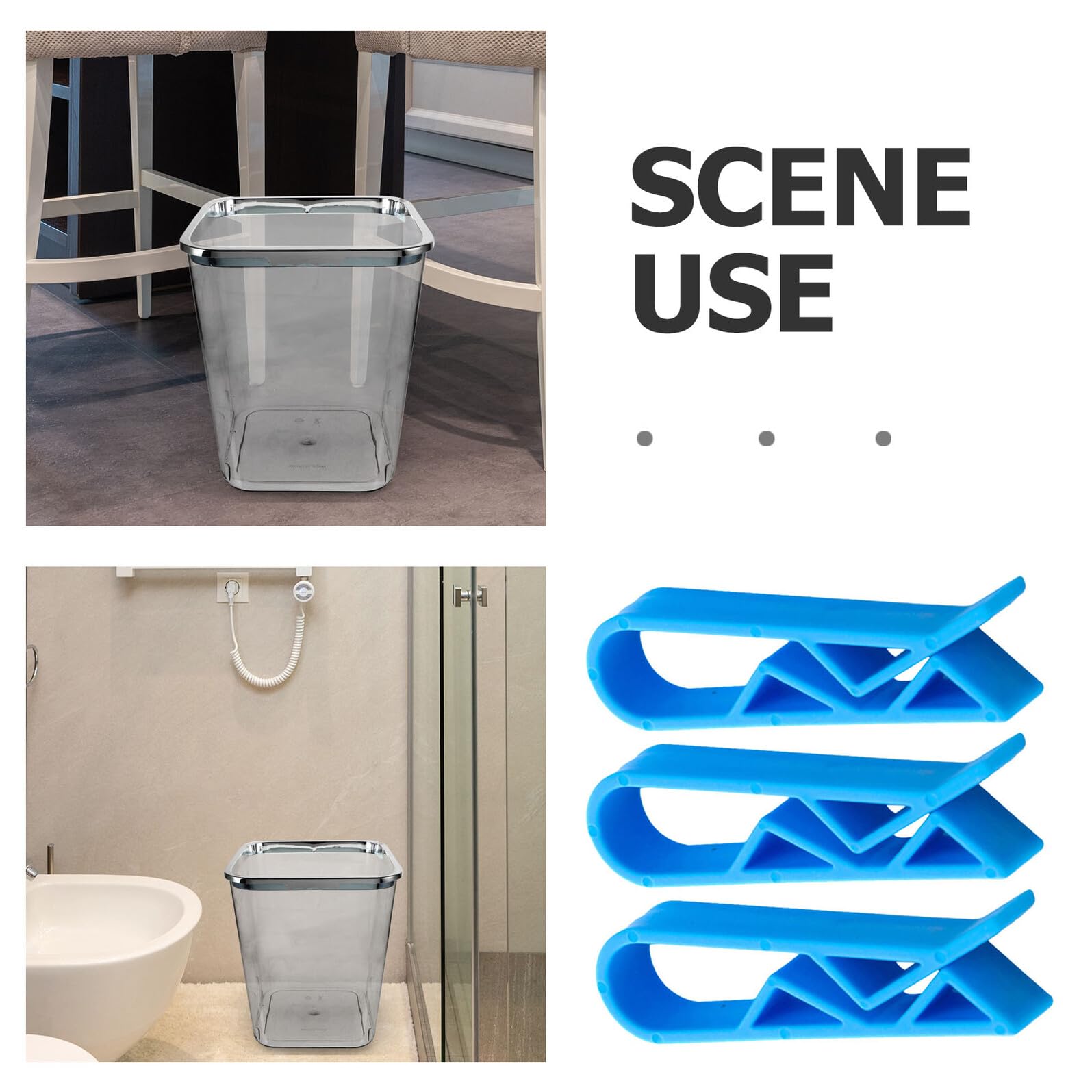Pinces en Plastique Bleu Lot de 24 et pour Paquet Poubelles Légères et Résistantes, Fixation Facile pour Poubelle, pour Hôtel et Autres Lieux Autres Lieux