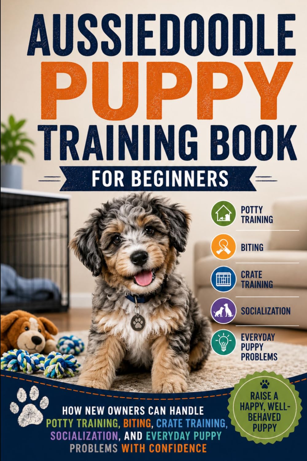 Aussiedoodle Puppy Training Book for Beginners: How New Owners Can Handle Potty Training, Biting, Crate Training, Socialization, and Everyday Puppy Problems with Confidence