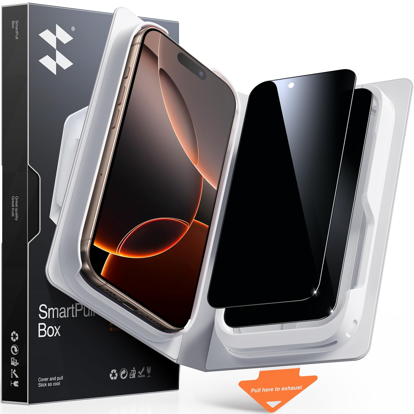 SMARTDEVIL 2 Pack MyView Sichtschutz für iPhone 16 Pro Panzerglas