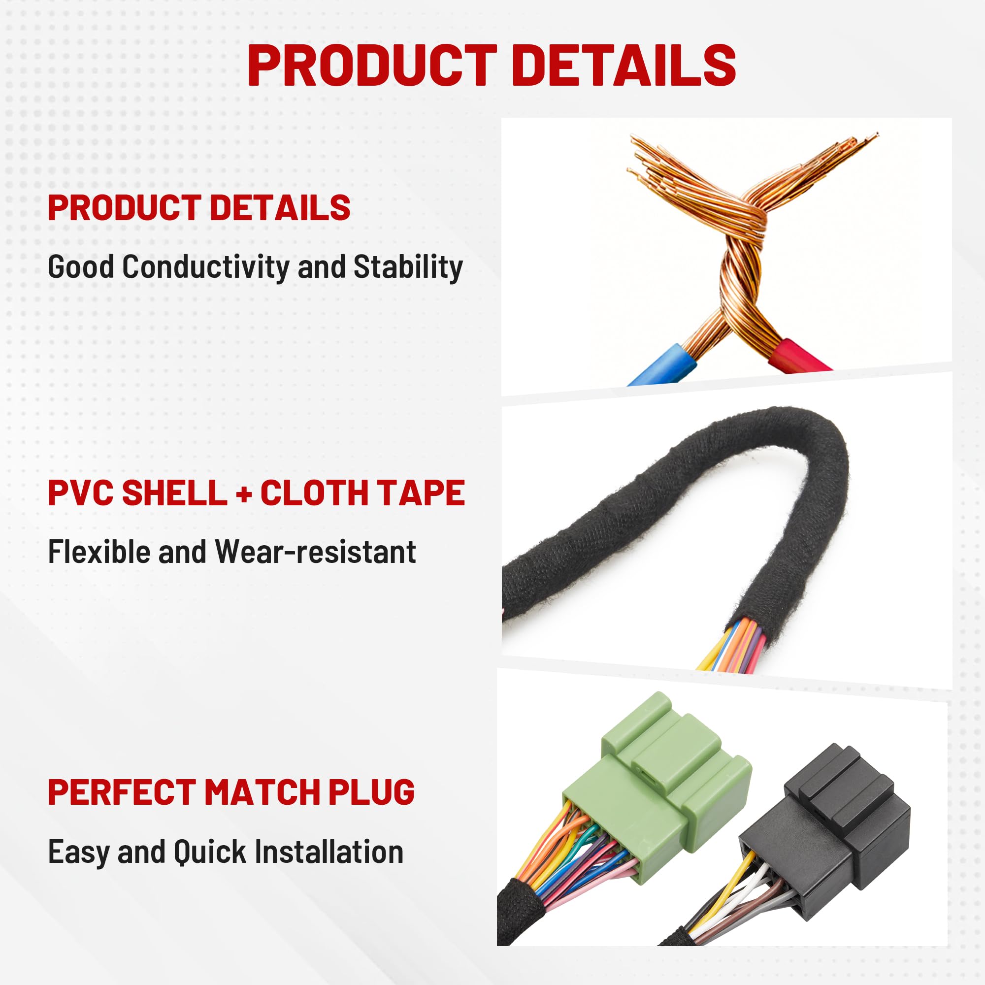 RED WOLF Factory Amplifier Bypass Wire Adapter for Select 2000-2001 Chevy Monte Carlo Impala for Amplifier Integration Harness Non Bose Infinity System