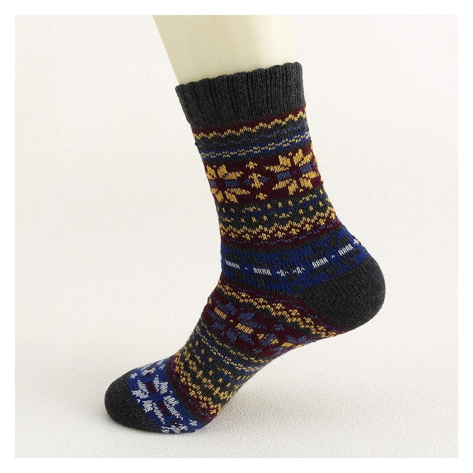 Wintersocken Bettsocken 5 Paar kuschelige warme Wintersocken für Damen Damen Vintage Freizeitsocken Warme Flauschige Socken