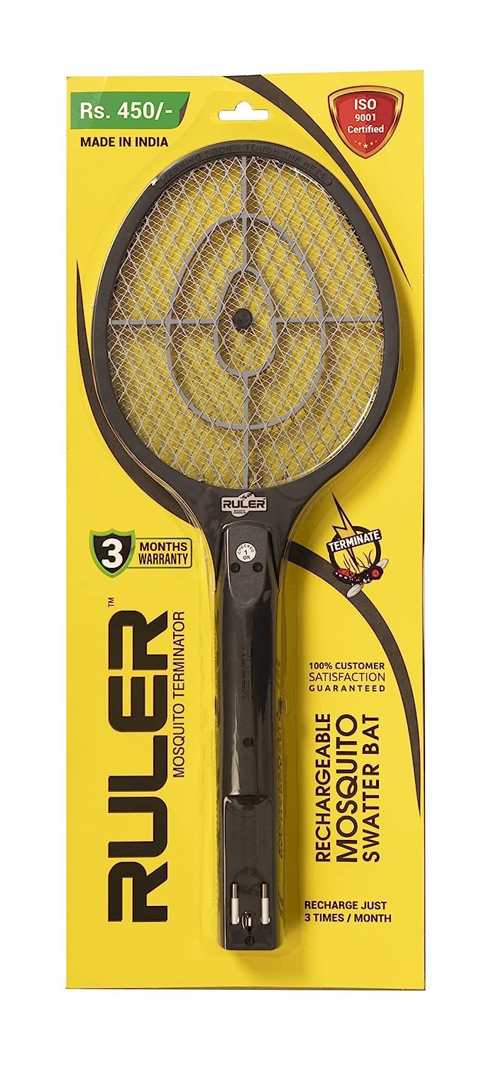 Hunter Ruler Rechargeable Mosquito/Insect/Fly Swatter Bat | Mosquito Zapper Racket | Black- Pack of 2 (B0BQRPXDP1) Amazon Price History, Amazon Price Tracker