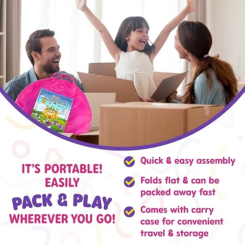 Miniatura 4 de Playz 200 mini bolas de plástico suave en 8 colores y Playz 5 piezas Pop Up Play Carpa, túneles de arrastre y aro de baloncesto