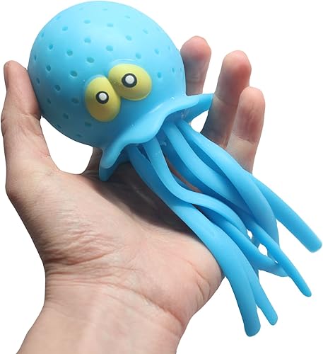 Miniatura 4 de Curious Minds Busy Bags Juego de 3 juguetes grandes de medusa/pulpo para piscina y baño – Bomba de agua de chapoteo de agua juguetes divertidos para