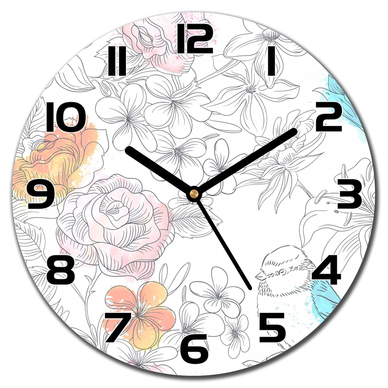 Horloge en verre sécurité 30 cm de salon avec impression moderne haute définition