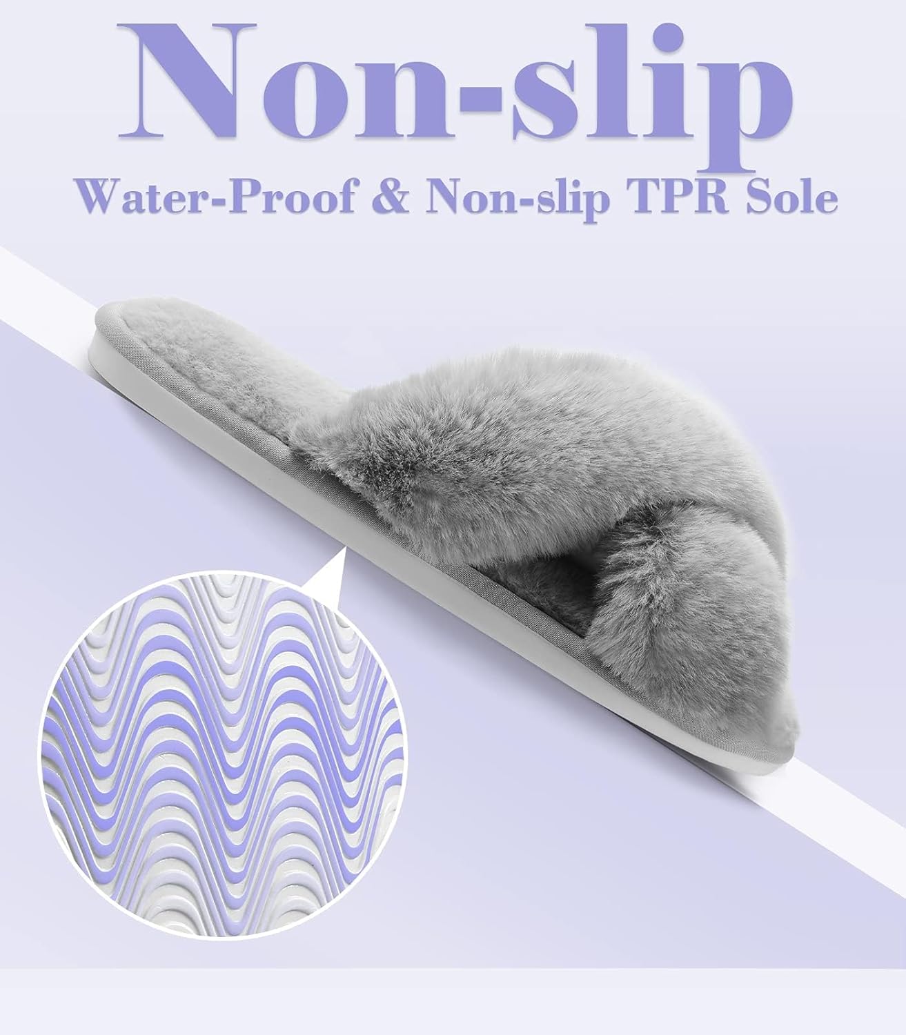 Ankis Womens Fuzzy Slippers Memory Foam Cross Band Cozy House Slippers Plush Home Fluffy Furry Slippers Open Toe Cute Soft Ladies Indoor Outdoor Slipper Slides Wedding Bride Shoes Gifts - Image 6