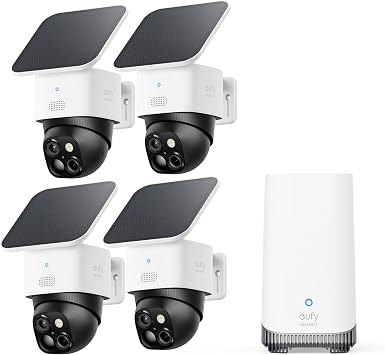 eufy Security SoloCam S340, 4-Cam Kit, 3K Dual-Lens Solar Security Camera
