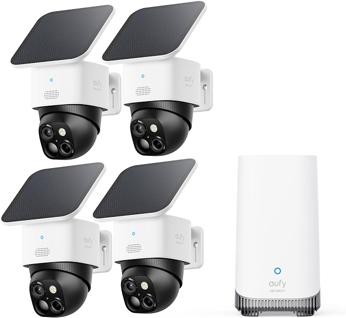 eufy Security SoloCam S340 太阳能无线360度云台户外3K安防套装