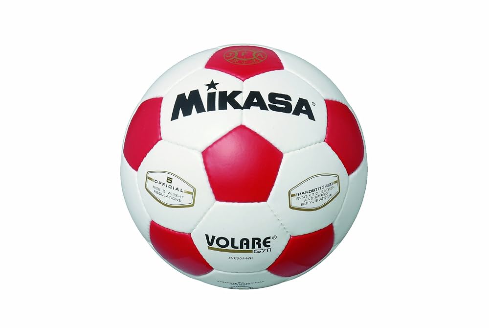Mikasa サッカーボール ホワイト/レッド Amazon | MIKASA FT-5 FIFAボール、大人用ユニ、ホワイト/レッド
