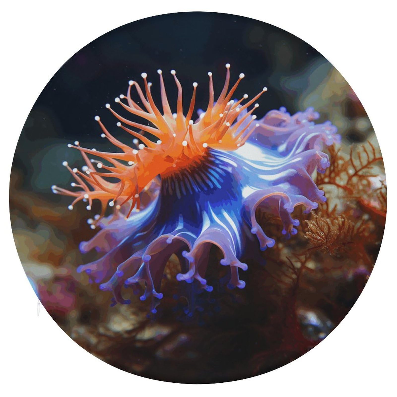 FekiLoot Nudibranch Seat Cushion Comfort Memory Foam Seat Cushion Chair Pad Soft Round Stool Cushion Chair Cushion Removable Washable Cover for Home Office Outdoor Bistro 15.35 Inch
