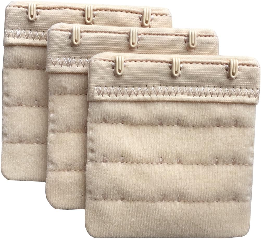 Women Pack of 3 Soft Comfortable 3 Hooks Bra Extender,2.4"x 2.3" - Image 2