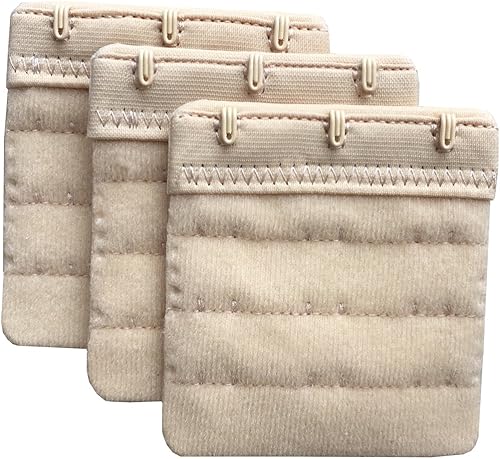 Miniatura 2 de Paquete de 3 extensores de brasier de 3 ganchos suaves y cómodos para mujer, 2.4 x 2.3 pulgadas