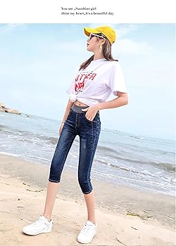 Amazon | [二力] デニムパンツ レディース 七分丈 ジーンズ