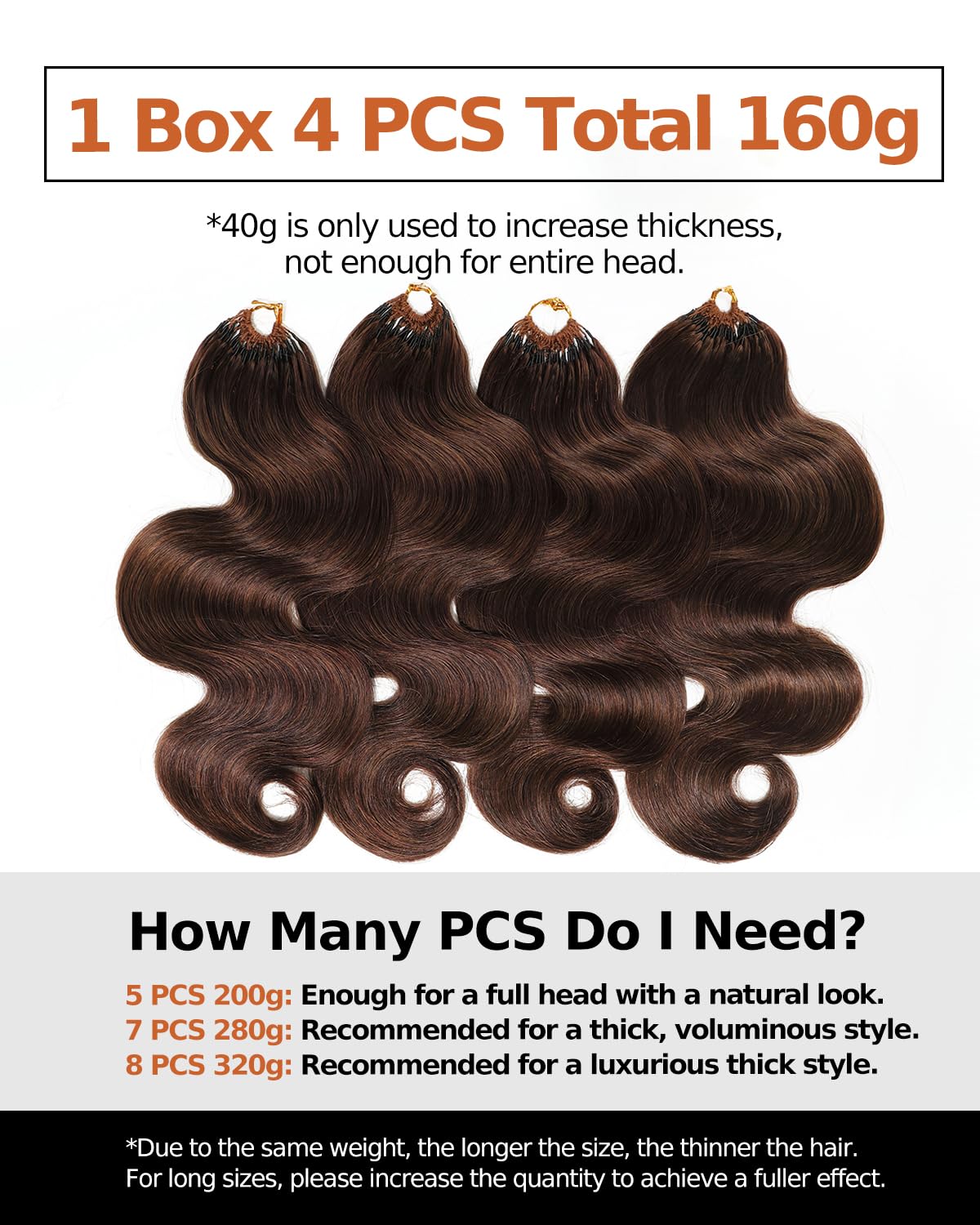 BEEOS Pre-Separated Remy Human Hair Crochet Extensions