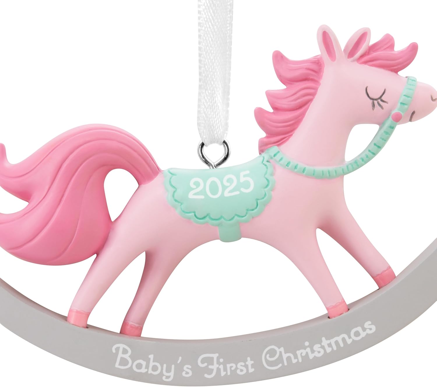 Hallmark Baby Girl's First Christmas Rocking Horse 2025 Christmas Ornament, New Baby Gifts - Image 5