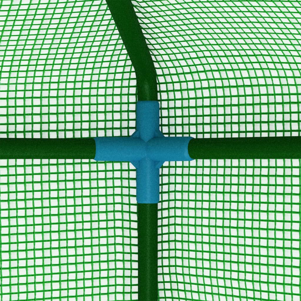 Invernadero con estantes, 143 x 143 x 195 cm, malla de polietileno de 170 g/m², marco de acero inoxidable con recubrimiento en polvo, puerta para ventilación, para frutas y verduras