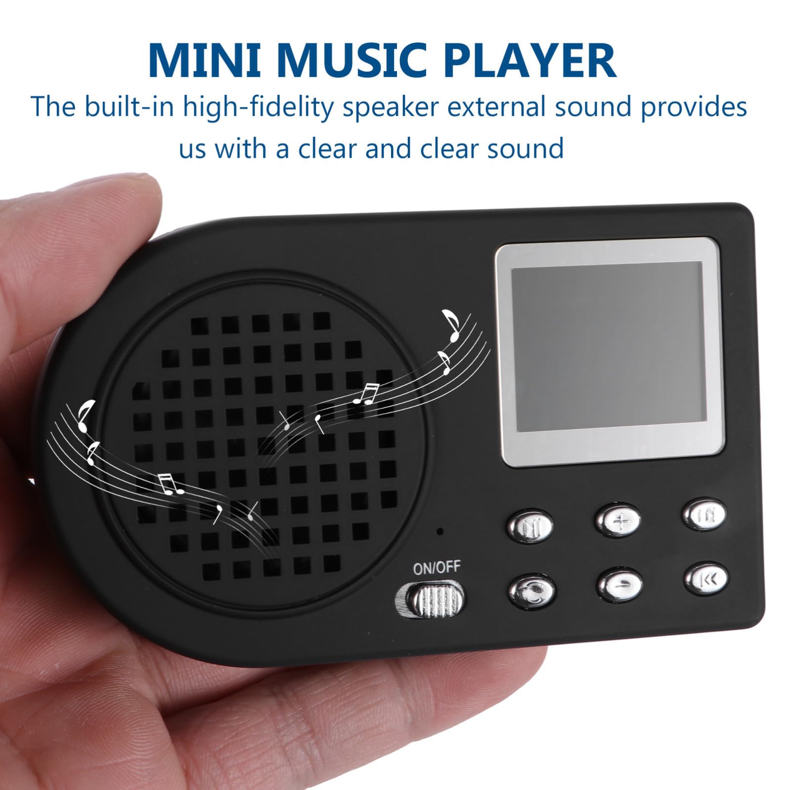 Lettore Alta Mp3 Portatile Integrata con Batteria Nero ad per Capacità Cavo Usb, Riproduzione Audio Esterna come Regalo Famiglia e Amici