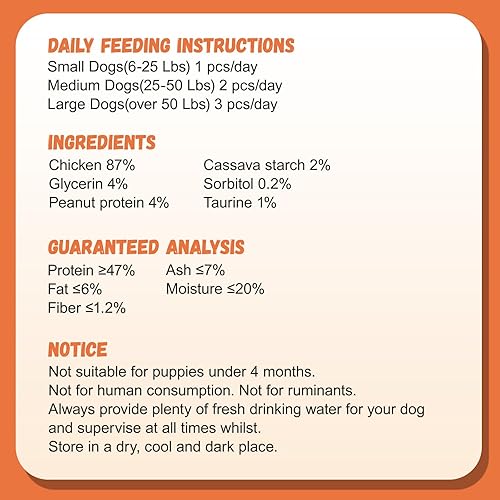 Miniatura 7 de Dog Treats - Anillos de carne seca de pollo, sin cuero crudo, sin granos, tiernos secos reales, pechuga de pollo natural, aperitivos de