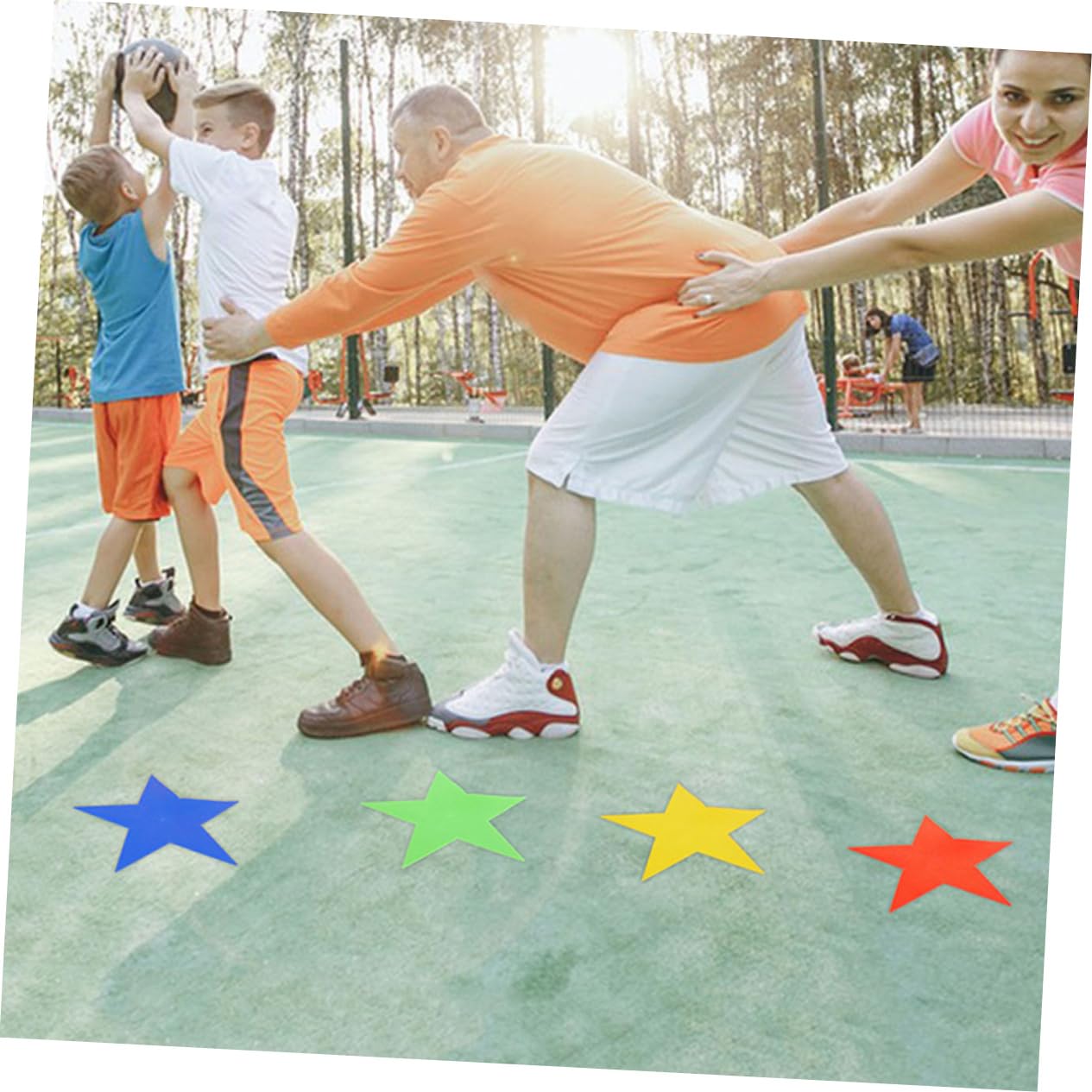 GOOHOCHY 4pcs Carpet Markers Area Rugs Sports Exercise Markers Agility Floor Marker Spot Marking Pads Star Shape Carpet Marker Ground Marking Tools Spot Markers for Floor Marker Pad PVC