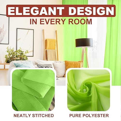 Miniatura 9 de YHSF Elegantes paneles de cortina de gasa transparente con bolsillo para barra para dormitorio, sala de estar, comedor, patio, puerta corrediza de