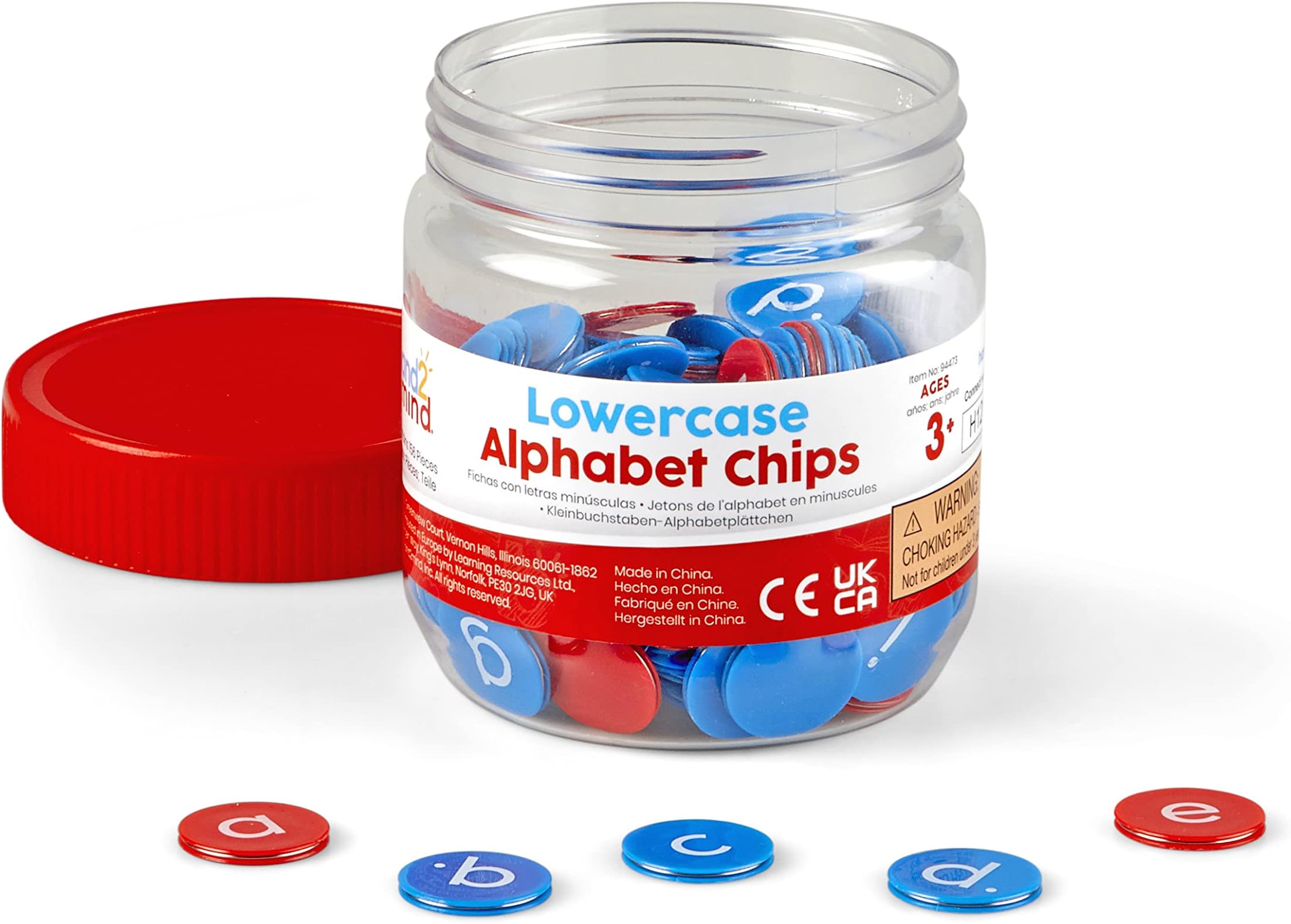 Learning Resources Lowercase Alphabet Counters, Set of 6 x 26 Counters with Consonants & Vowels for Classroom & Home Literacy Learning Activities, Ages 3+, Multicolor,One Size,94473