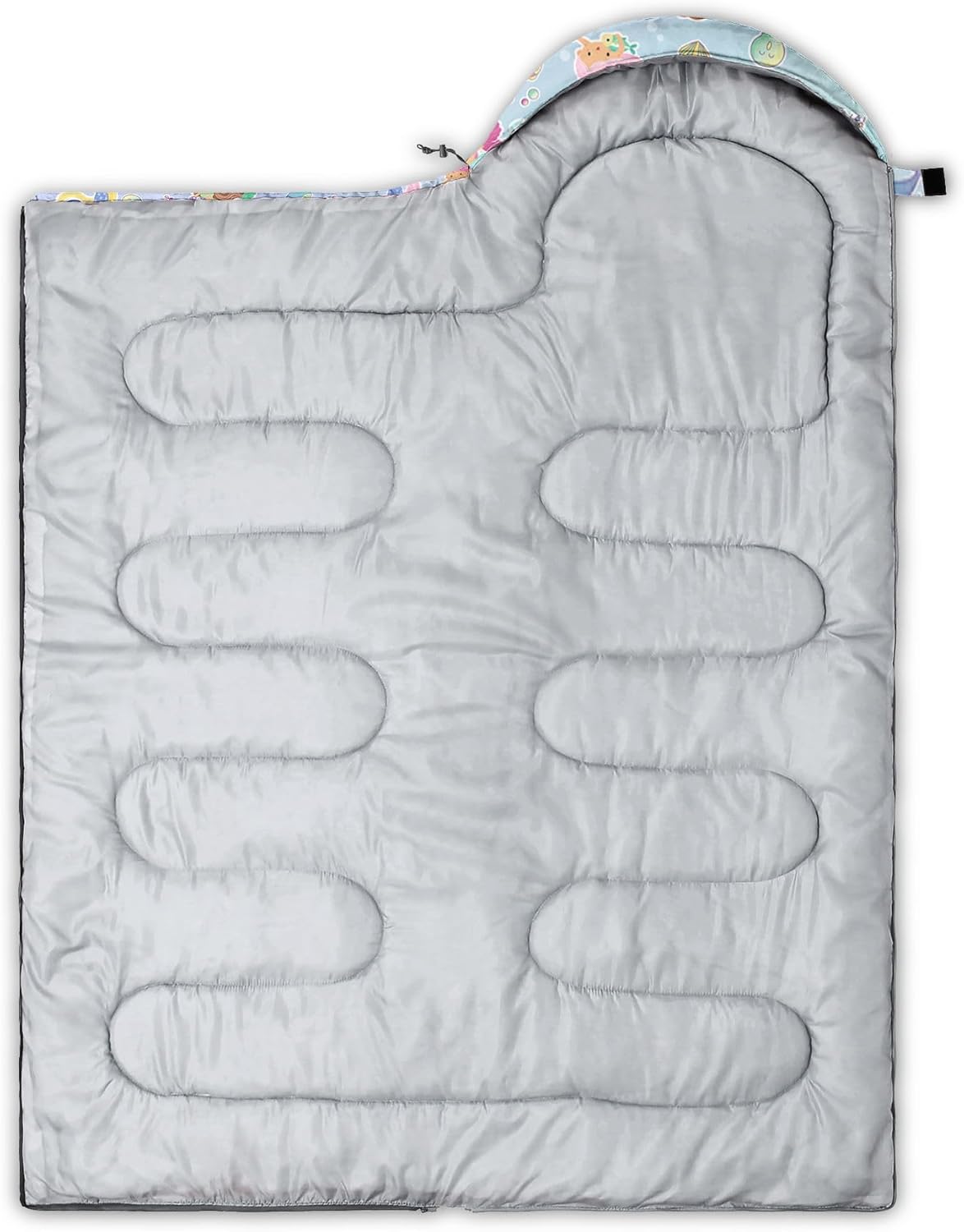 Kids Sleeping Bag for Boys Girls,Blue Ripples Print-Lightweight Warm Portable Outdoor Indoor-Waterproof Cold Weather Resistant Sleeping Bag for Camping Hiking