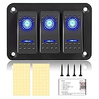 Vista 1 de Panel de Interruptor de Palanca de 3 Posiciones Impermeable de Aluminio, Panel de Interruptor Basculante de 12V/24V, Interruptor de Coche/Barco de 5