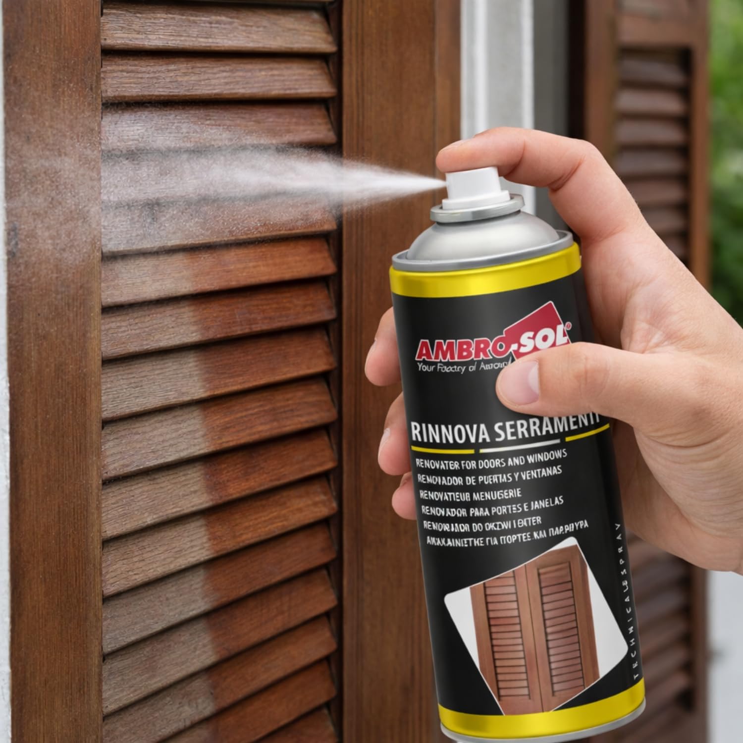 VIRSUS 12 Bombolette Rinnova Serramenti Spray da 400ml, Azione Protettiva per infissi Interni e Esterni, Spray Trasparente, Lucida porte e serramenti in Legno, Alluminio e Pvc