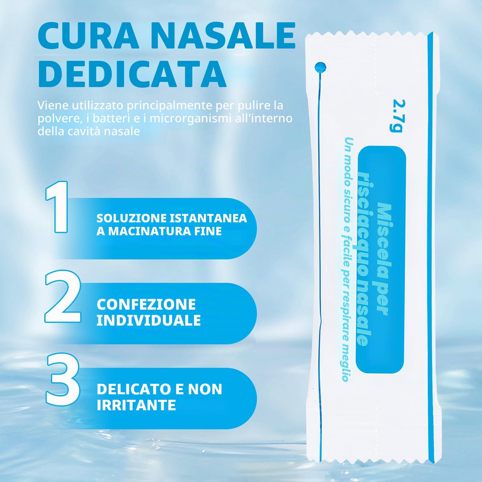 200 Bustine Sali Per Risciacquo Nasale, 2,7 G Bustine Per Doccia Nasale, Bustine Di Sale Per Risciacquo Sinusale Per Risciacquo Nasale Per Doccia Nasale, Kit Per Risciacquo Sinusale,Irrigazione Nasale