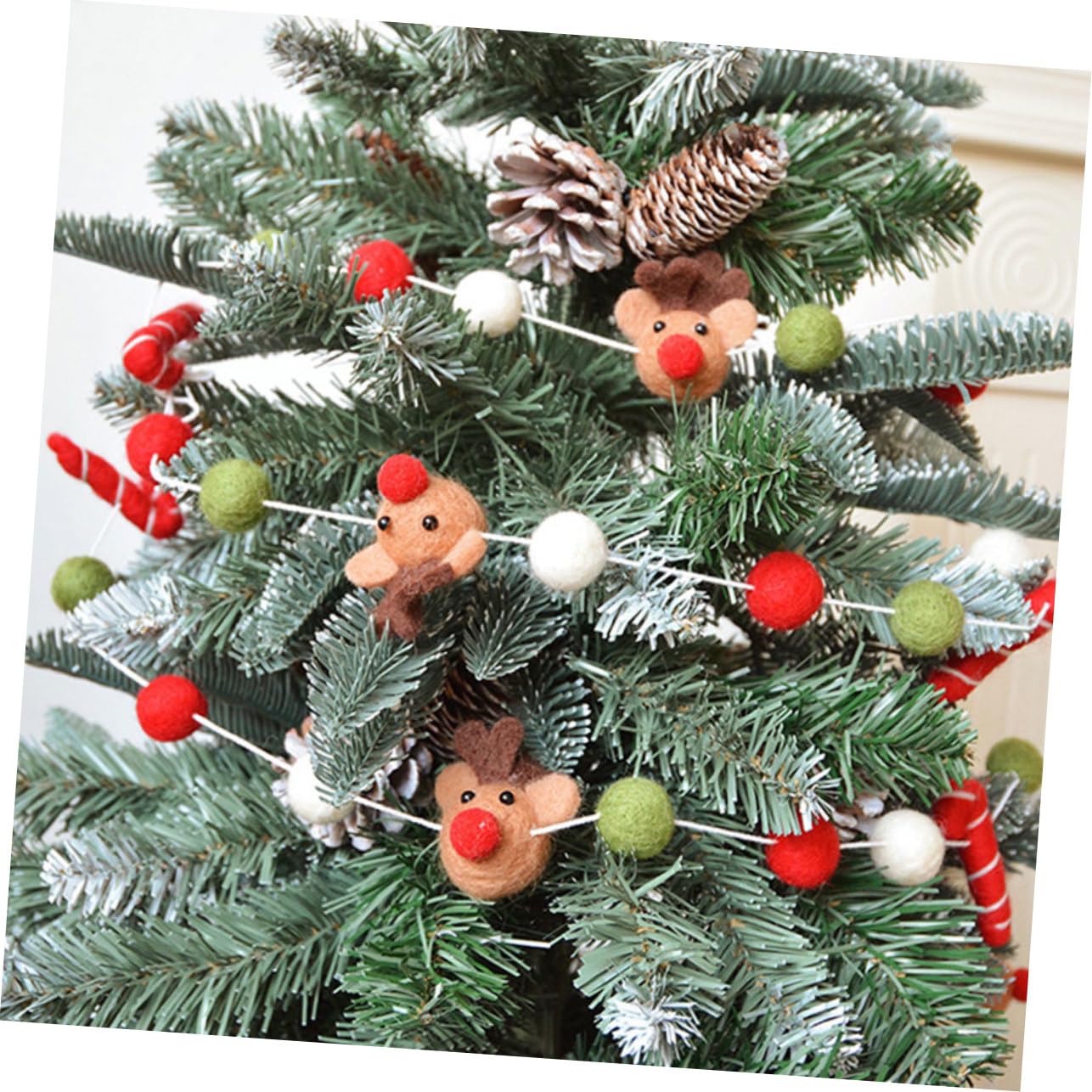 Cabilock 5 Saiten Weihnachtskugel-spieße Aus Filz Hängend Filz Weihnachtsbaum Für Kinderwand Dekoration Party Girlande Weihnachten Ornament Weihnachtsschmuck Gefühlt Christbaumschmuck Wolle
