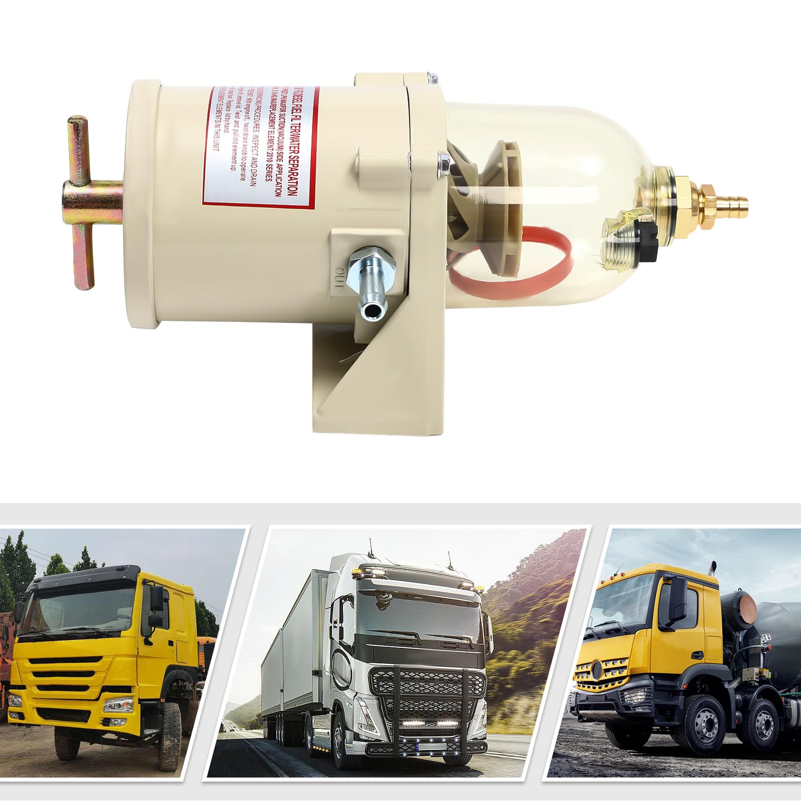 Filtro de combustible diésel, filtro diésel con anillo roscado, separador de agua diésel FG500 500FH para motores diesel