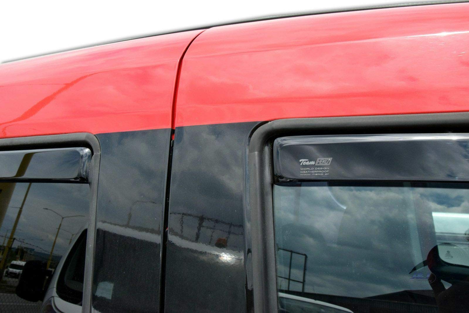 J&J AUTOMOTIVE Windabweiser passend für FIAT Doblo 2 5-Türer 2010-2022 4tlg, Heko Regenabweiser Vorne Hinten Getönt Dunkel Passform