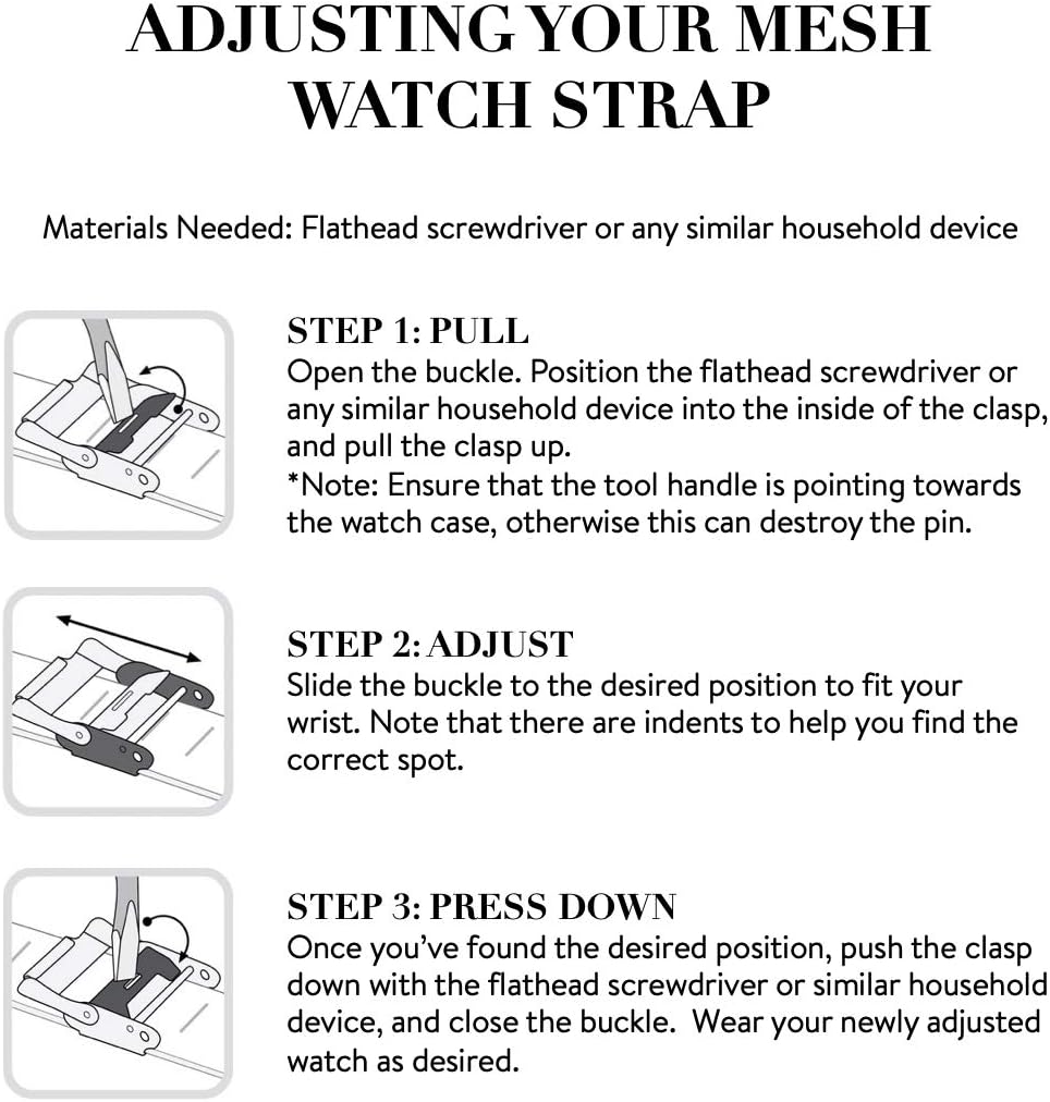 Women's Mesh Watch Bands, Stainless Steel, Quick Release, 14mm, 16mm, 18mm, 20mm, 22mm, Rose Gold, Silver, Milanese, No Tools Required, Compatible with Smart Watches