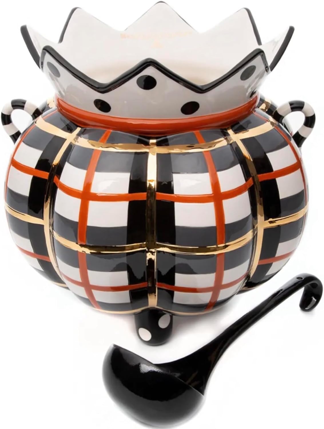 MACKENZIE-CHILDS Tartan Spice Punch Bowl & Mugs