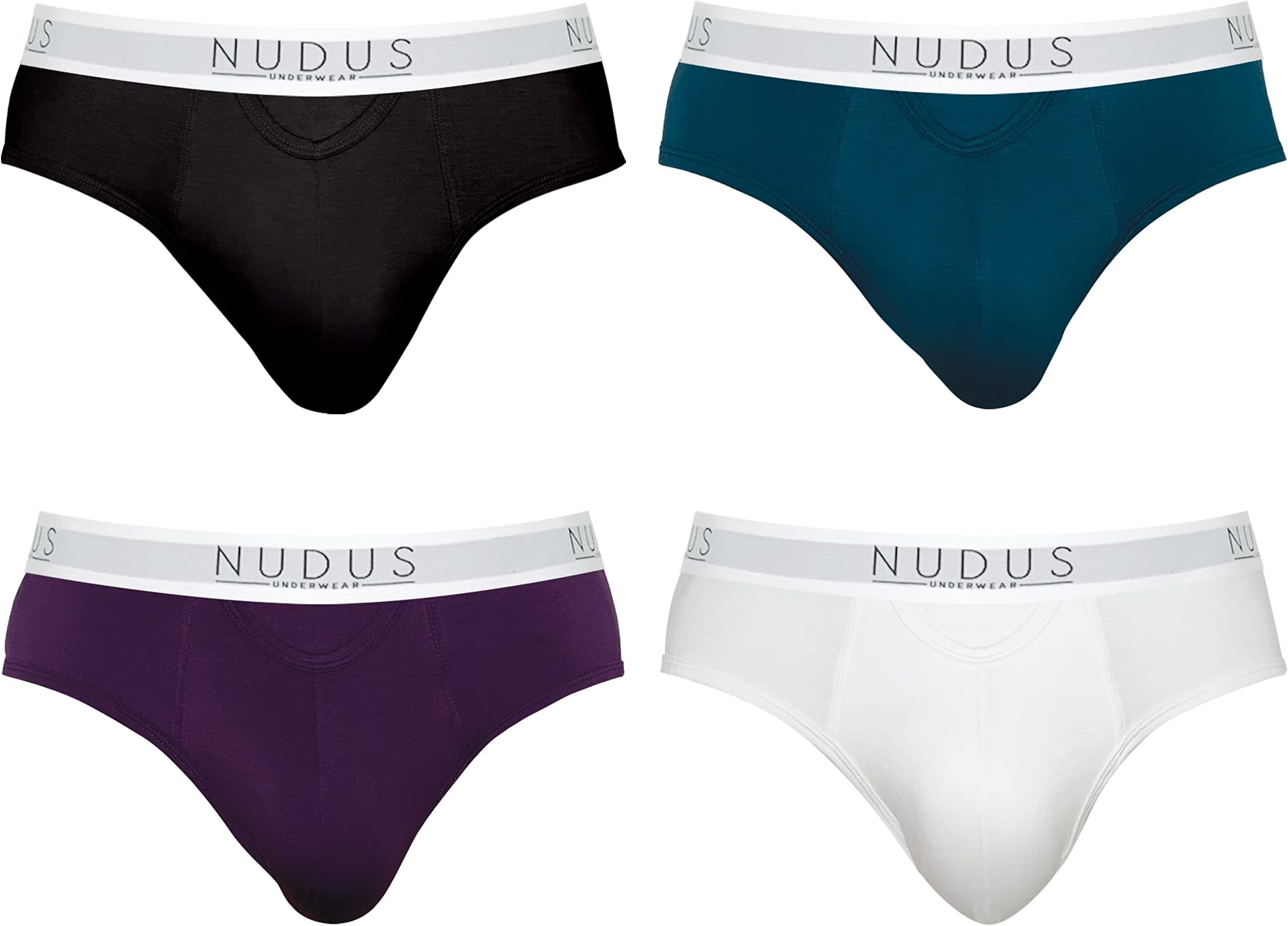 NUDUS UNDERWEARNUDUS Men's Stylish Bamboo Underwear With Fly - Pack Of 4 Gift Box Briefs