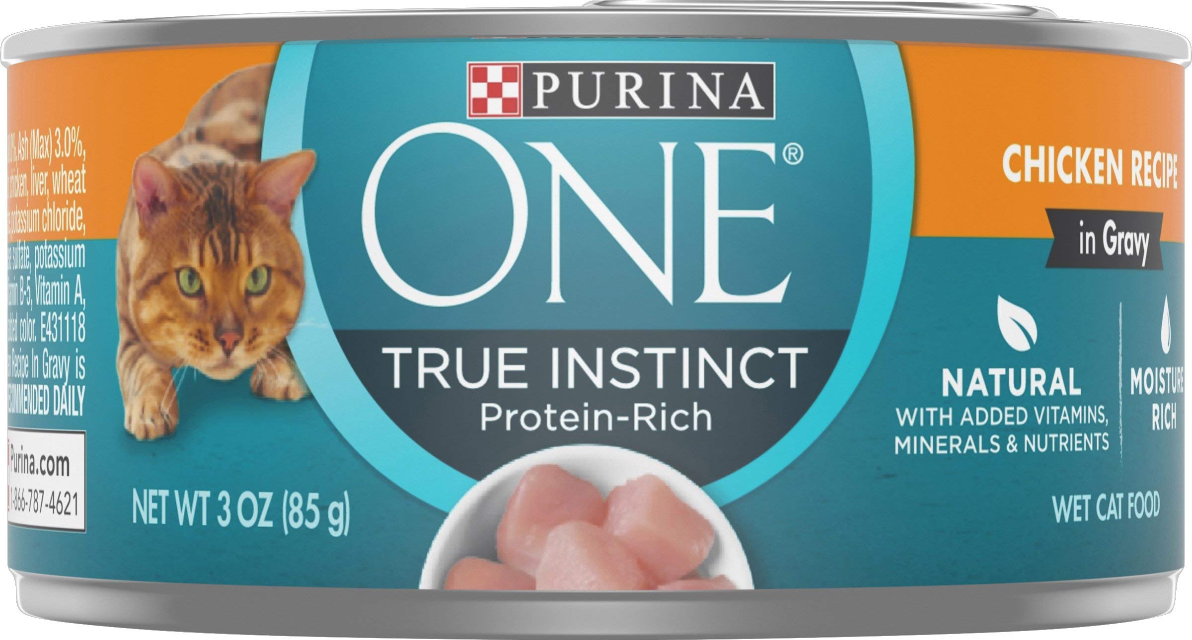 Purina One Smart Blend Cat Savory Chicken Food 3Oz (Pack of 24)