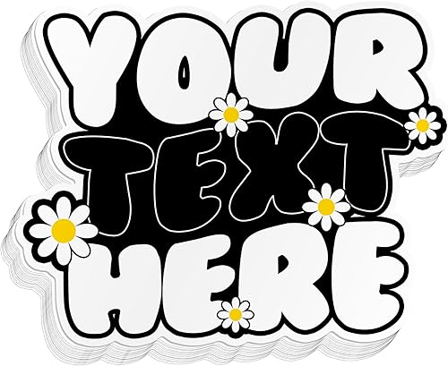 Adhesivo retro personalizado con nombre y texto floral, calcomanías de texto personalizadas, divertidas para hombres, padre, papá, sombrero duro,