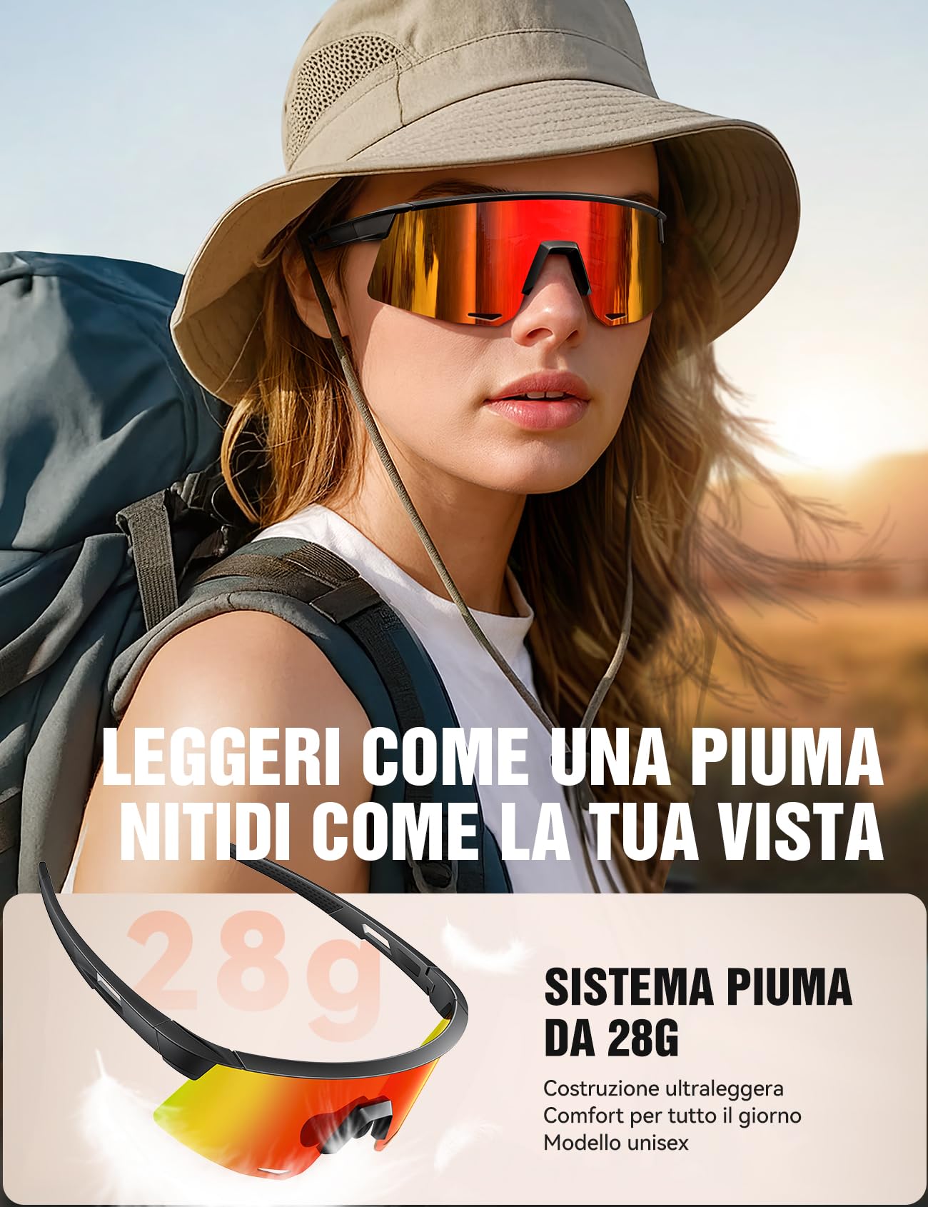 JOYROOM Occhiali Ciclismo Uomo e da Donna [Nasello Regolabile] [Anti-Appannamento] Occhiali Veloci da Sole Polarizzati Protezione UV400 Occhiali Sportivi in TR90 per Bicicletta Ebike Corsa Pesca