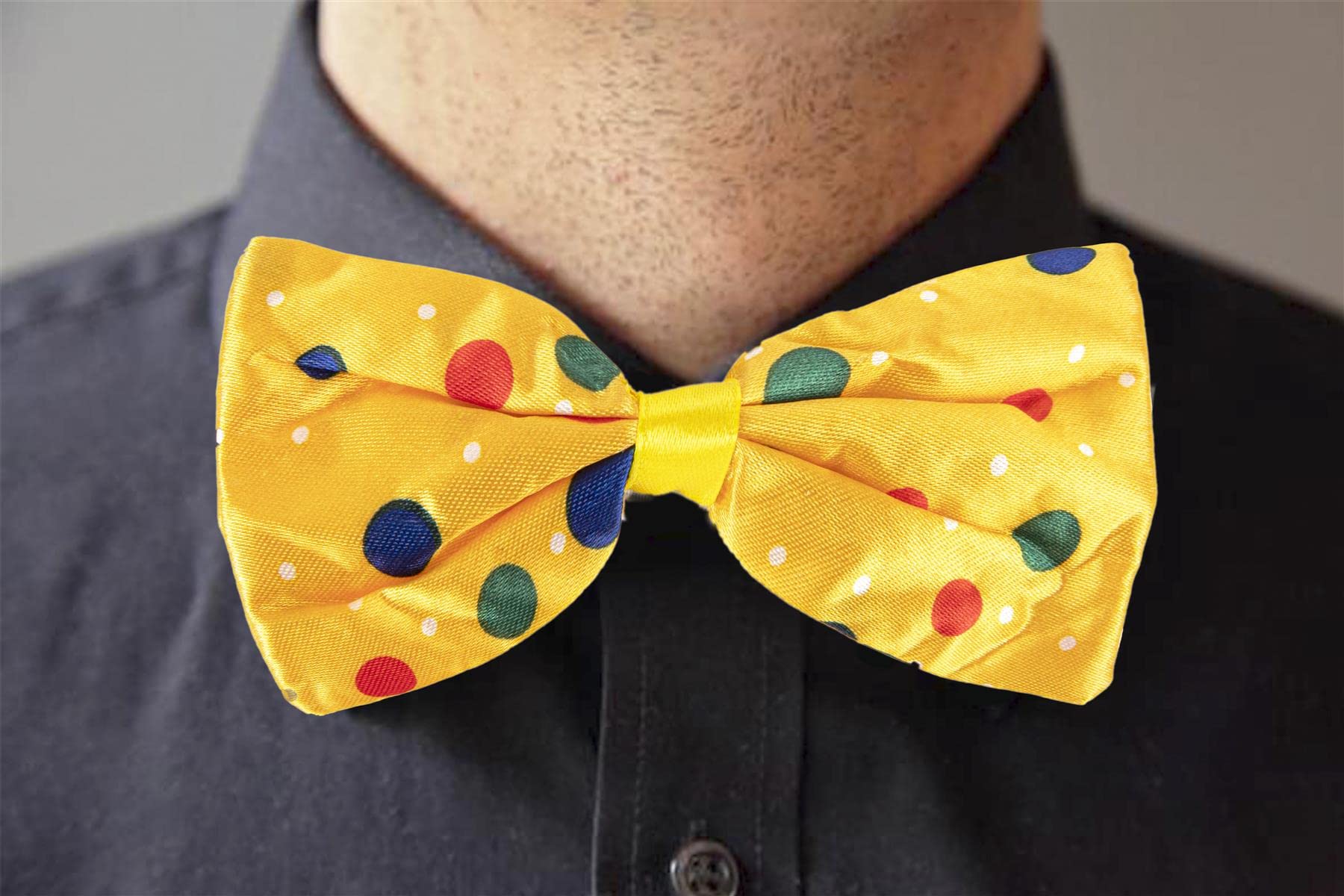 SHATCHI - Clown Bow Tie Small Spotted Polka Dots Fancy Dress Party Accessories
